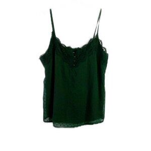 Abercrombie & Fitch - Green Swiss Dot/Lace Camisole - Small